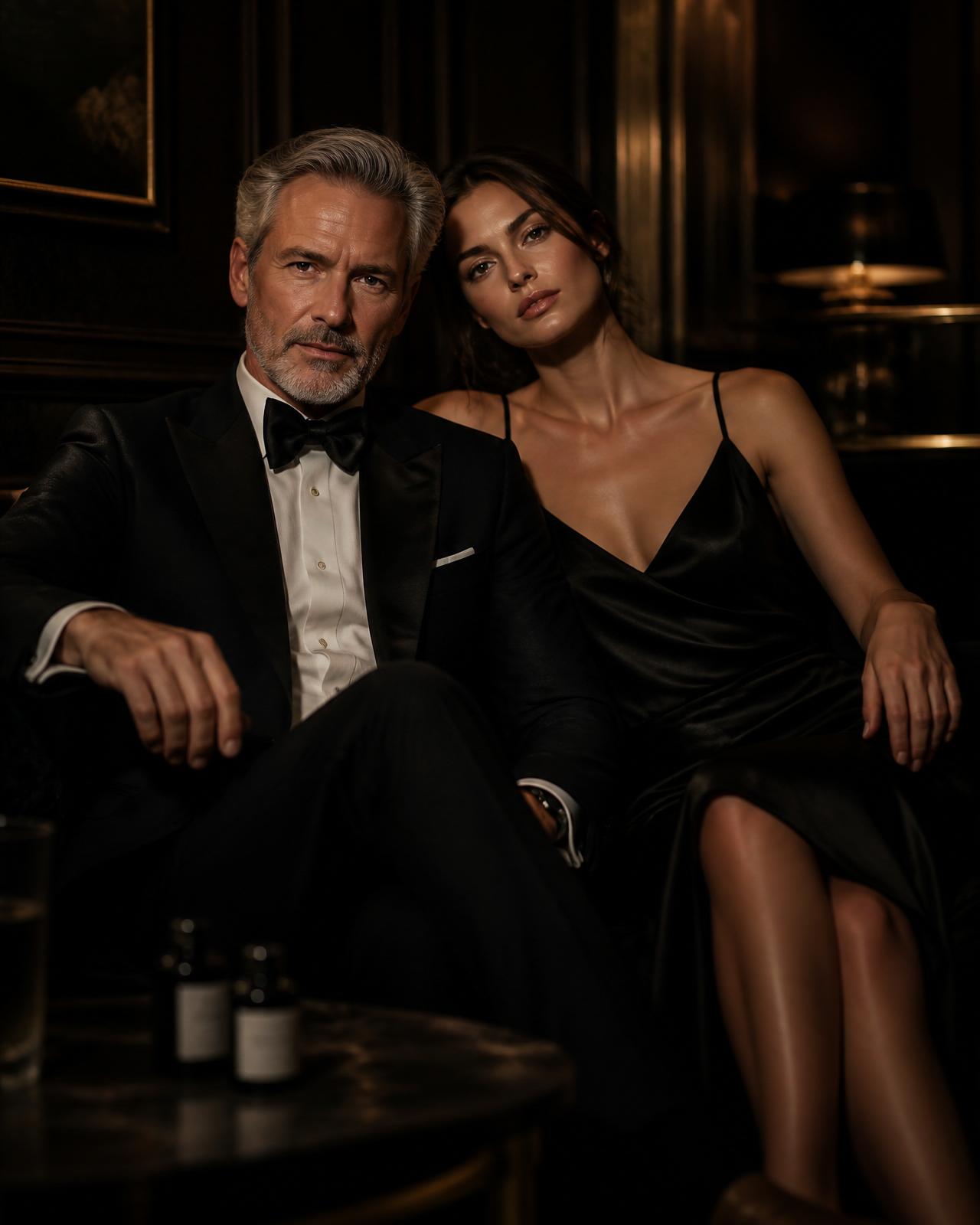 An elegant couple in a private lounge — the Pantera lifestyle